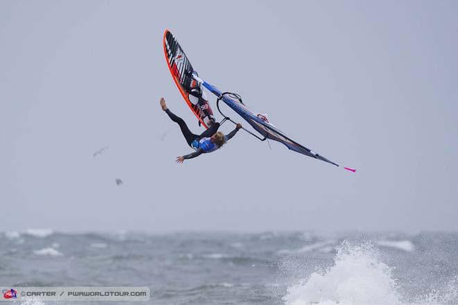 Onwards and upwards for Jules Denel - PWA Cold Hawaii World Cup 2013 ©  John Carter / PWA http://www.pwaworldtour.com